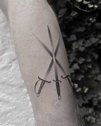 Three swords tattoo by Oliver Whiting