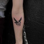 Tiny eagle and snake tattoo by yeahdope