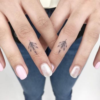 Tiny plant tattoos by Gianina Caputo