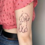 Toy poodle tattoo by Suki Lune