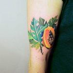 Watercolor papaya tattoo by Mavka Leesova