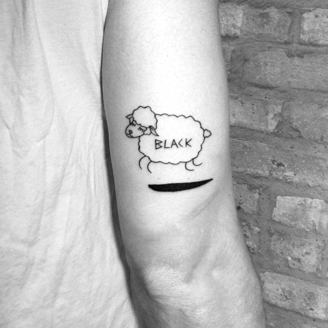 White sheep tattoo by Chinatown Stropky