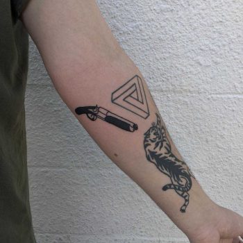 Antique handgun tattoo by yeahdope