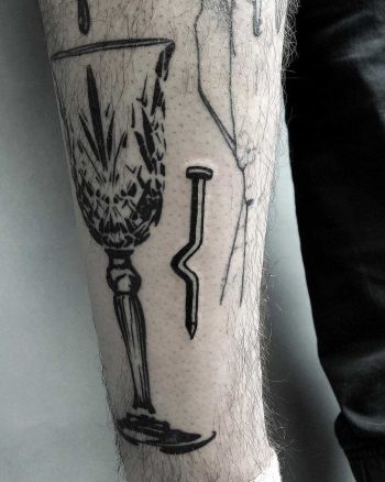 Bent nail tattoo by Loz McLean