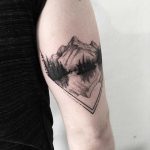 Blackwork mountains by tattooist Spence @zz tattoo