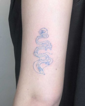Blue dragon tattoo by Annelie Fransson