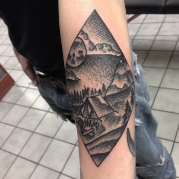 Camping scenery by Tine DeFiore