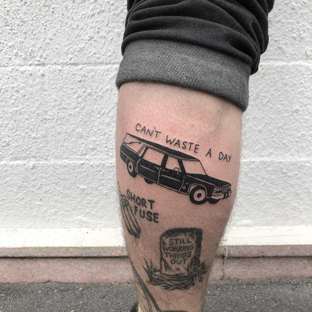 Can’t waste a day tattoo by artist yeahdope