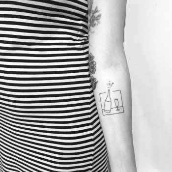 Champagne tattoo by Chinatown Stropky
