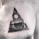 Chest tattoo by Wagner Basei inspired by Jon Klassen's art