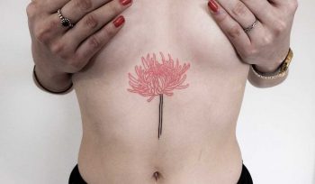 Chrysanthemum tattoo by Ann Gilberg