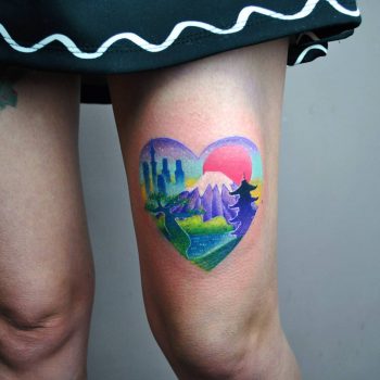 Colorful heart-shaped landscape by Valeria Yarmola