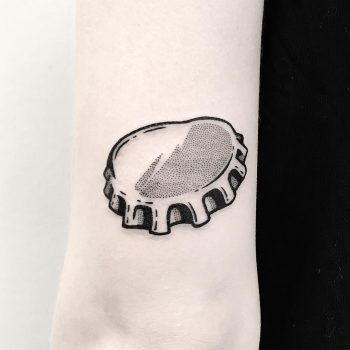 Crown cork tattoo by Pulled Poltergeist