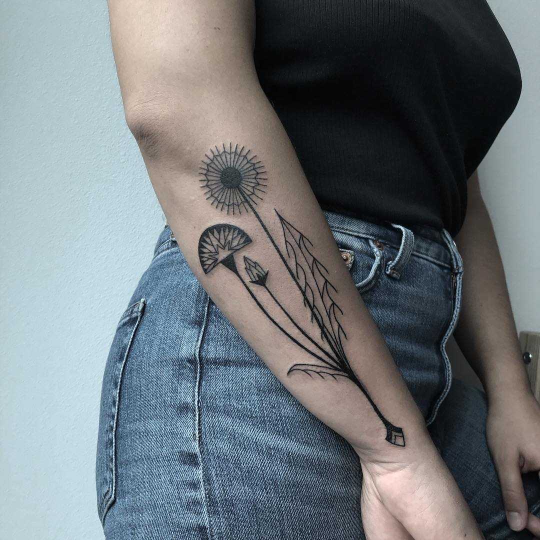 Dandelion tattoo by artist Meritattoon 