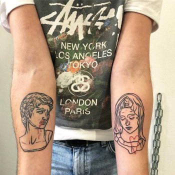 David and Madonna by Hand Job Tattoo