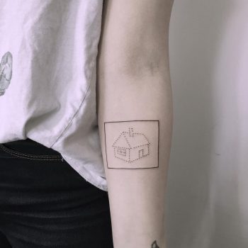 Framed house tattoo by Chinatown Stropky