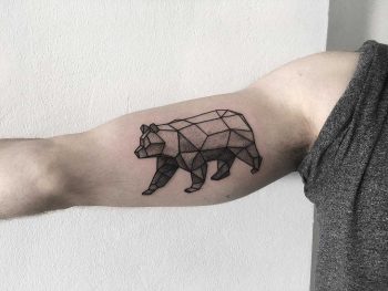 Geometric bear by tattooist Spence @zz tattoo