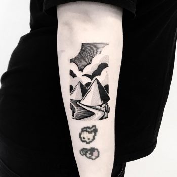 Good old scenery tattoo by Pulled Poltergeist