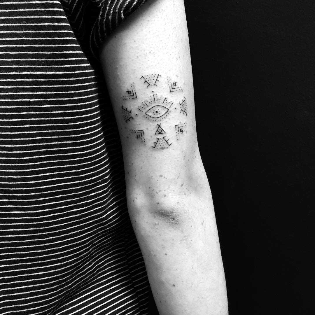 Hand-poked all seeing eye by Nadia Rose