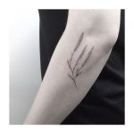 Hand-poked heather tattoo by Lara Maju
