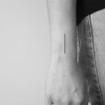Hand-poked line tattoo by Lara Maju