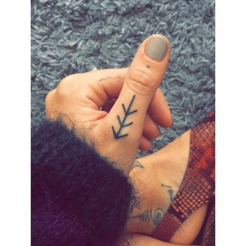 Hand-poked minimalist tree by Zaya Hastra