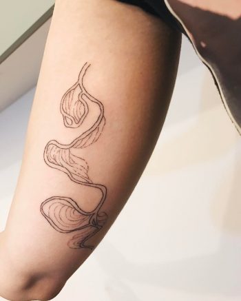 Hand-poked wrapping mississippi river and its beds by Kelli Kikcio