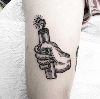 Hand with a dynamite by Deborah Pow