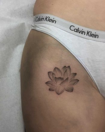 Lotus on a hip by tattooist Spence @zz tattoo