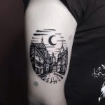 Lviv city tattoo by Eugene Dusty Past