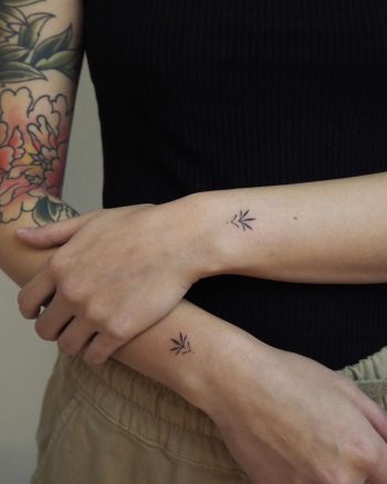 Matching hand-poked ornaments by Lara Maju