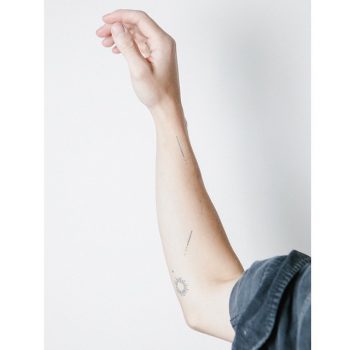 Minimalist sun and line tattoos by Stanislava Pinchuk