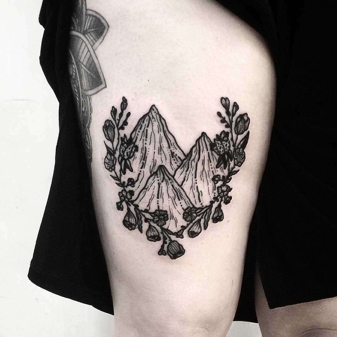 Color Mountain Ocean Temporary Tattoo for Women, Geometric Pattern Tree  Starry Flowers, Body Arm Leg Back Tattoo. (Landscape) : Amazon.ae: Beauty