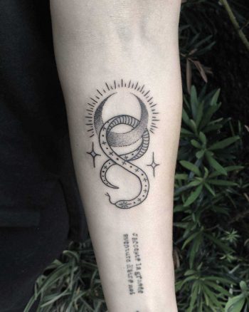 Mystical snake tattoo by artist Meritattoon