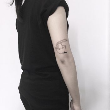 Noodle bowl tattoo by Chinatown Stropky