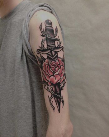 Old-school rose and dagger by Eugene Dusty Past