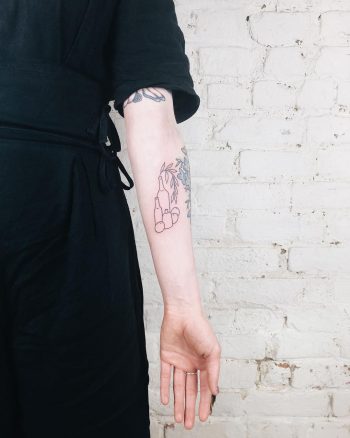 Outline still life tattoo by Kelli Kikcio