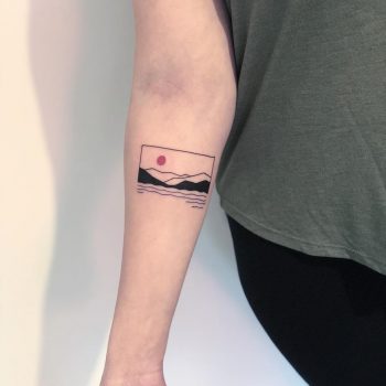 Red sun and mountains by Chinatown Stropky