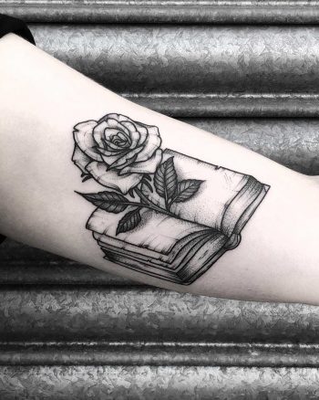Rose in a book by Lozzy Bones