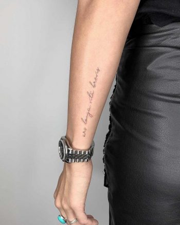 Script tattoo by Conz Thomas