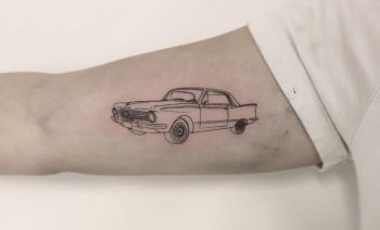 Single needle Plymouth tattoo by Annelie Fransson