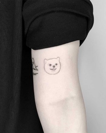 Small pup portrait tattoo by Conz Thomas