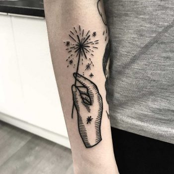 Sparkler tattoo by Deborah Pow