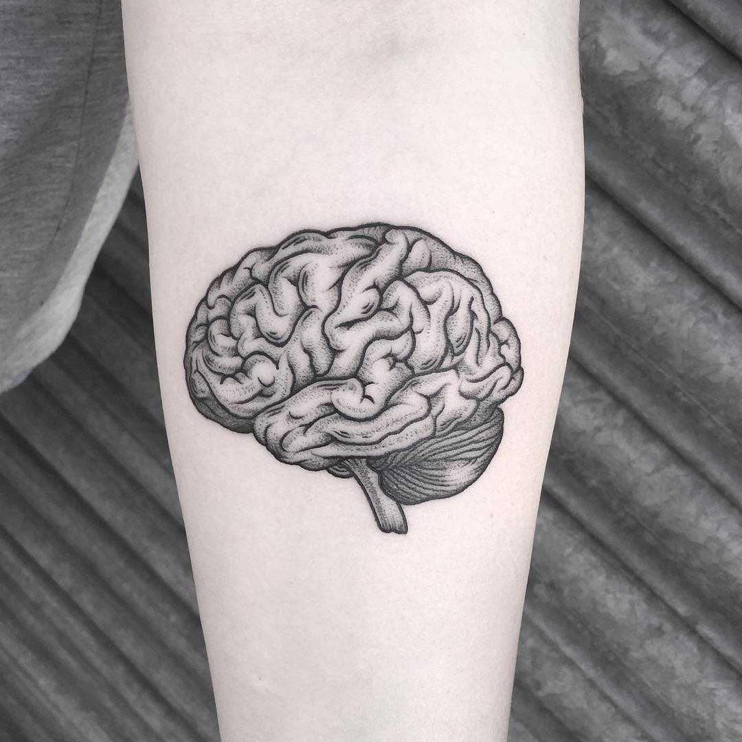 Squidgy brain tattoo by Lozzy Bones