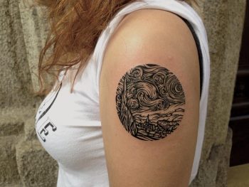 Starry Night monochrome reproduction by Eugene Dusty Past