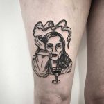Tattoo based on a painting of Joni Mitchell by Deborah Pow