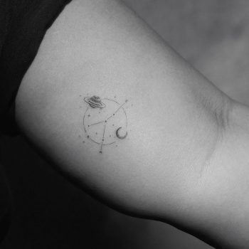 Tiny Cancer constellation tattoo by Jakub Nowicz