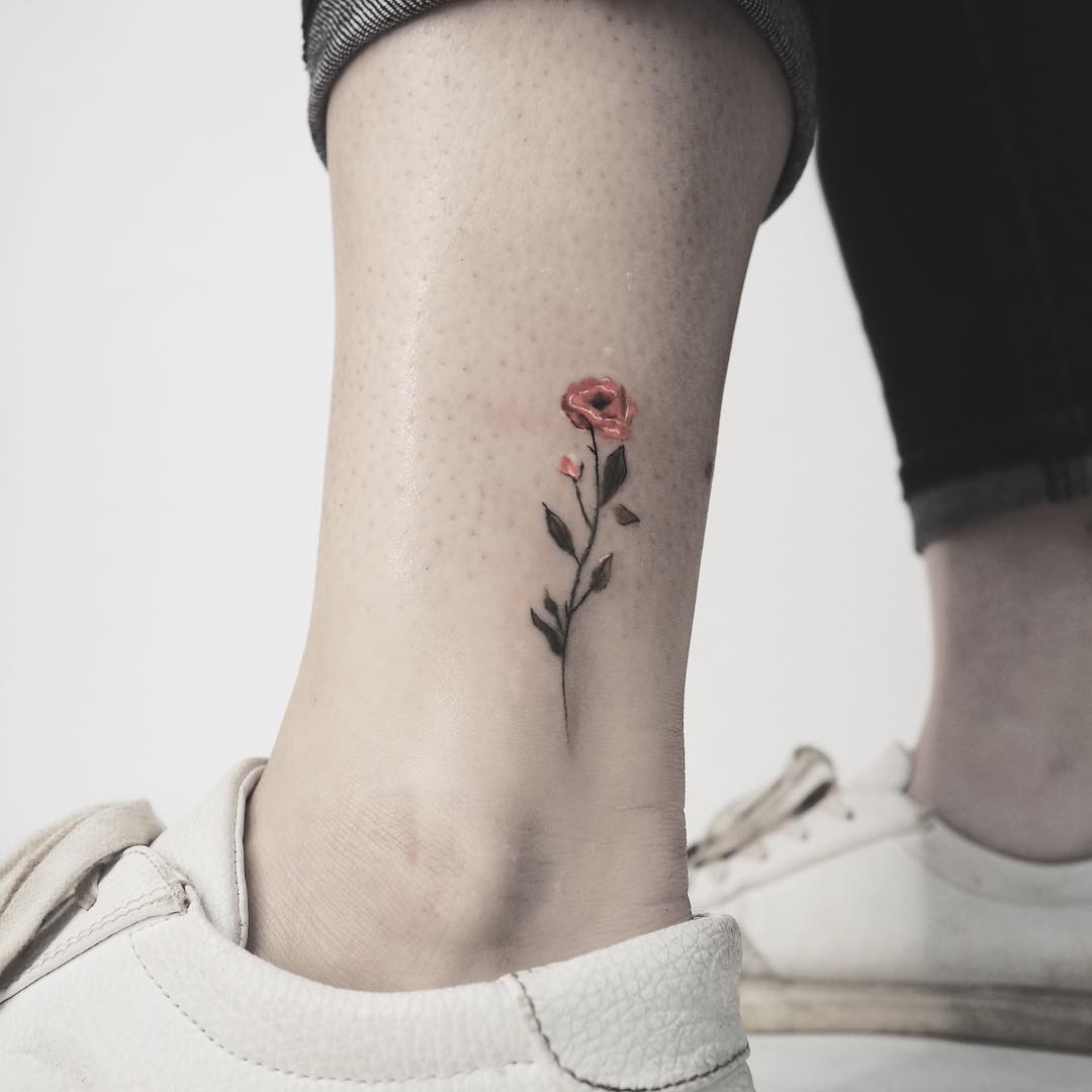 Tattoo tagged with: flower, ankle | inked-app.com