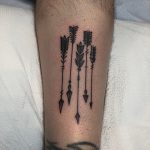 Tiny five arrow tattoos by Tine DeFiore