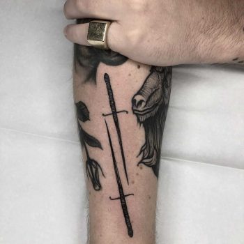 Two tiny daggers by Tine DeFiore
